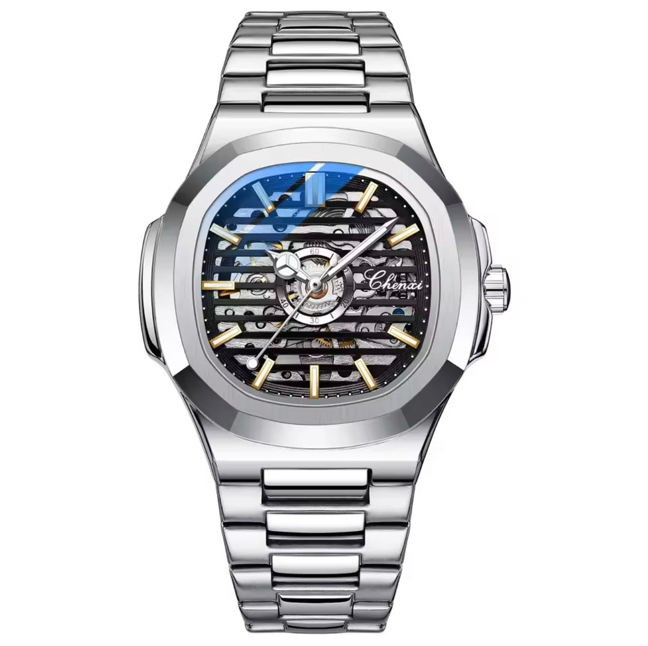 CHENXI Automático de Lujo – Reloj Masculino en Acero Inoxidable